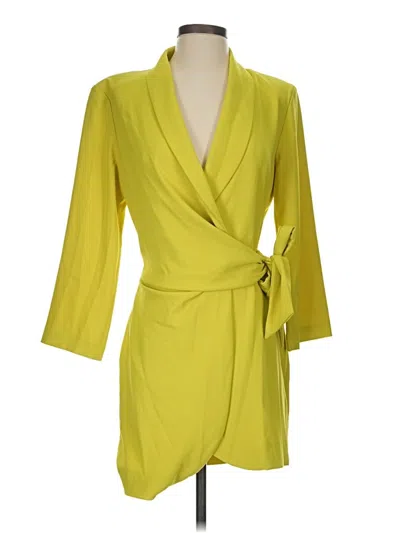 Zara Blazer Jacket In Yellow