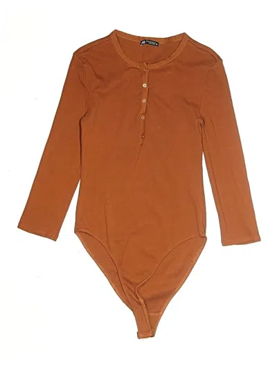 Pre-owned Zara Bodysuit In Brown