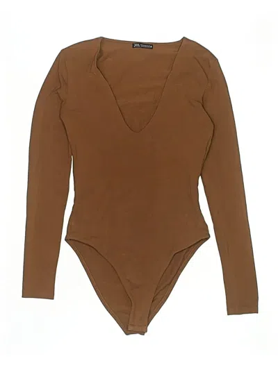 Pre-owned Zara Bodysuit In Brown