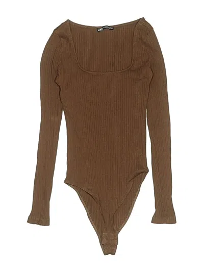 Pre-owned Zara Bodysuit In Brown