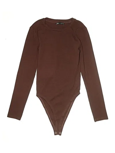 Pre-owned Zara Bodysuit In Brown