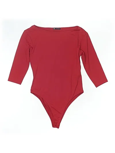Pre-owned Zara Bodysuit In Burgundy
