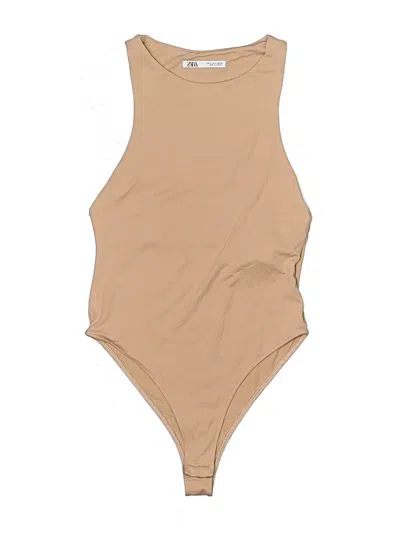 Pre-owned Zara Bodysuit In Tan