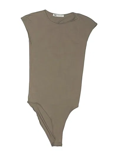 Pre-owned Zara Bodysuit In Tan