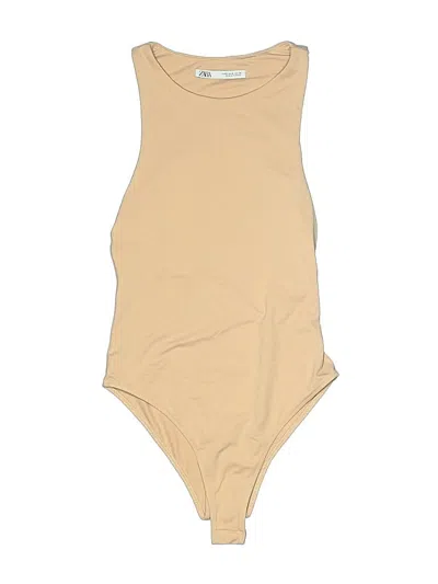 Pre-owned Zara Bodysuit In Tan