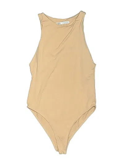 Pre-owned Zara Bodysuit In Tan
