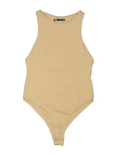 Pre-owned Zara Bodysuit In Tan
