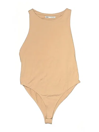 Pre-owned Zara Bodysuit In Tan