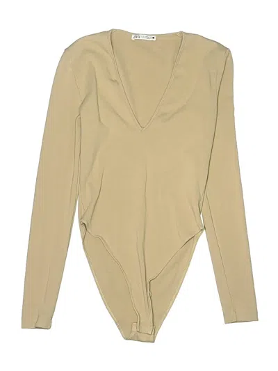 Pre-owned Zara Bodysuit In Tan