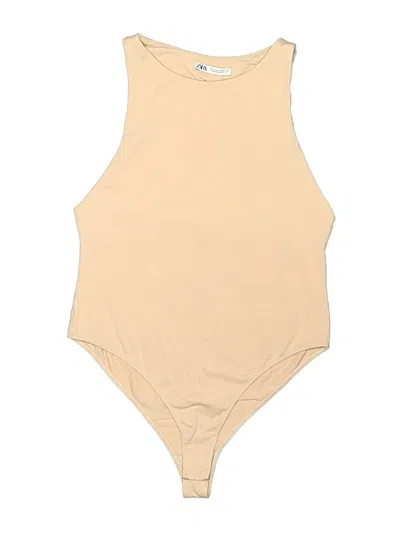 Pre-owned Zara Bodysuit In Tan