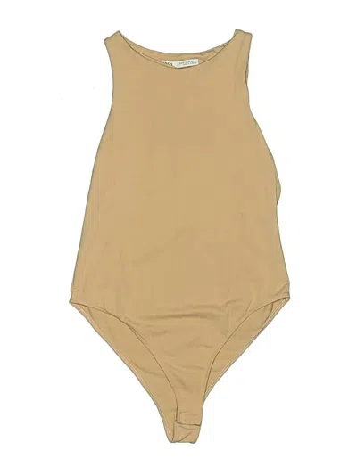 Pre-owned Zara Bodysuit In Tan