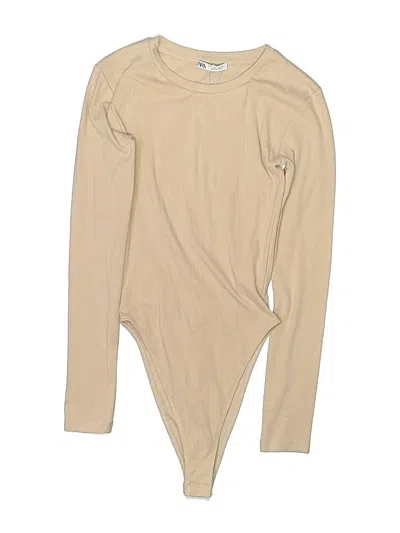 Pre-owned Zara Bodysuit In Tan