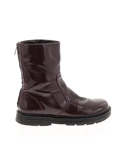 Pre-owned Zara Boots In Burgundy