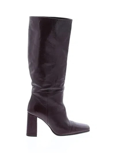 Pre-owned Zara Boots In Burgundy