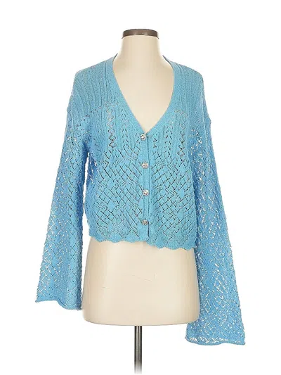 Pre-owned Zara Cardigan Sweater In Blue