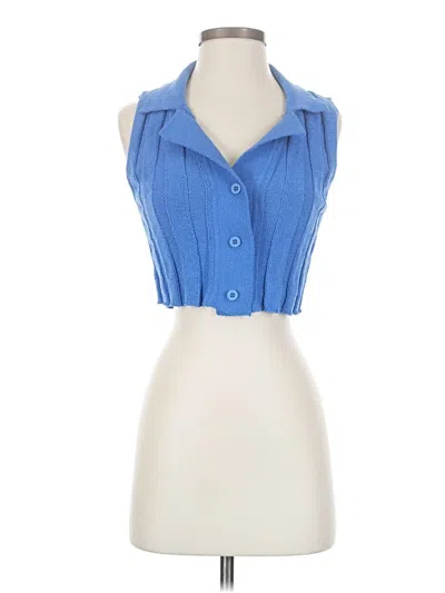 Pre-owned Zara Cardigan Sweater In Blue