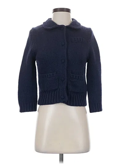 Pre-owned Zara Cardigan Sweater In Blue