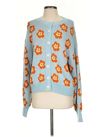Pre-owned Zara Cardigan Sweater In Blue