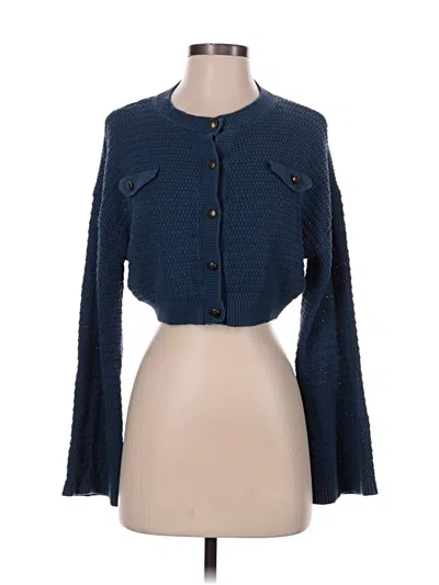 Pre-owned Zara Cardigan Sweater In Blue