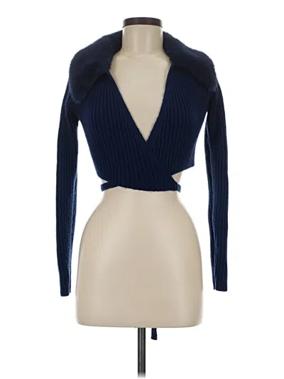 Pre-owned Zara Cardigan Sweater In Blue