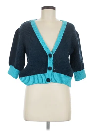 Pre-owned Zara Cardigan Sweater In Blue