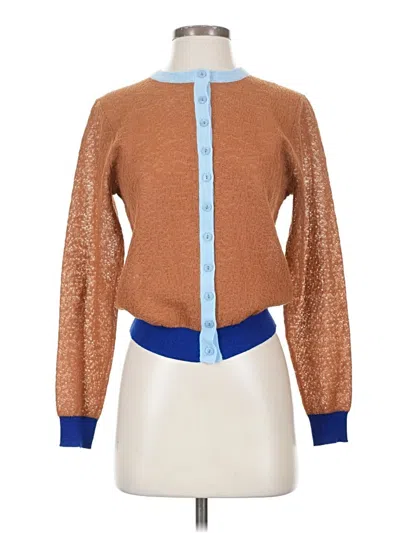 Pre-owned Zara Cardigan Sweater In Brown