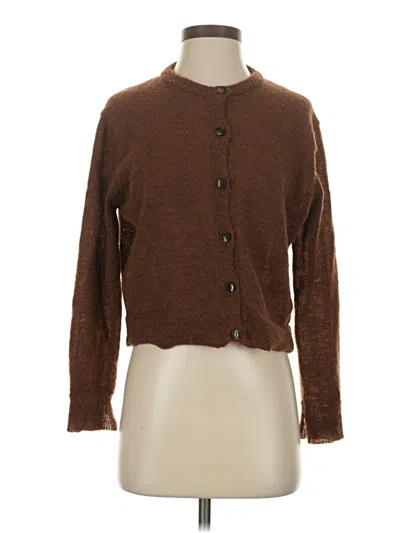 Pre-owned Zara Cardigan Sweater In Brown