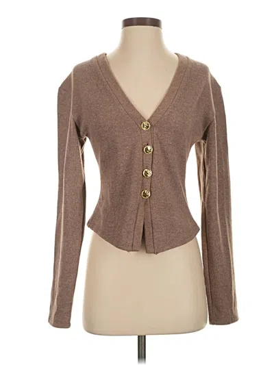 Pre-owned Zara Cardigan Sweater In Brown