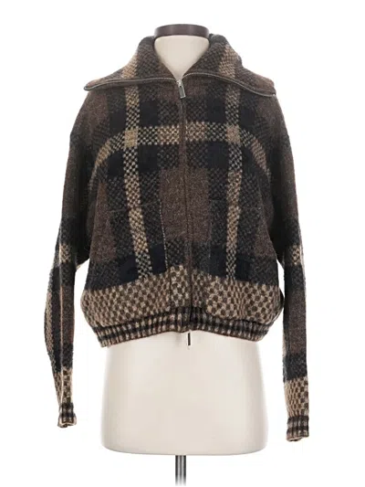Pre-owned Zara Cardigan Sweater In Brown