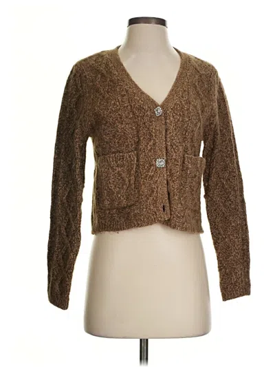 Pre-owned Zara Cardigan Sweater In Brown