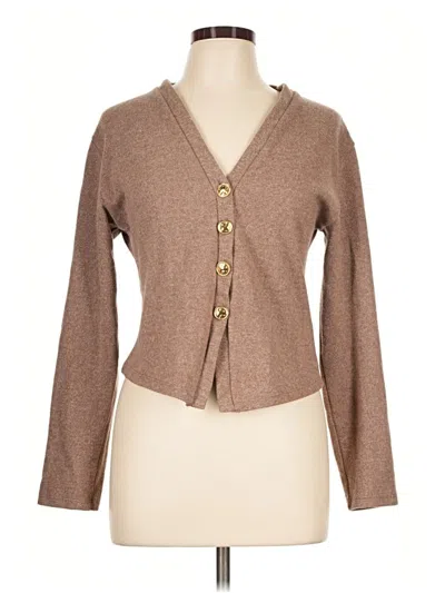 Pre-owned Zara Cardigan Sweater In Brown