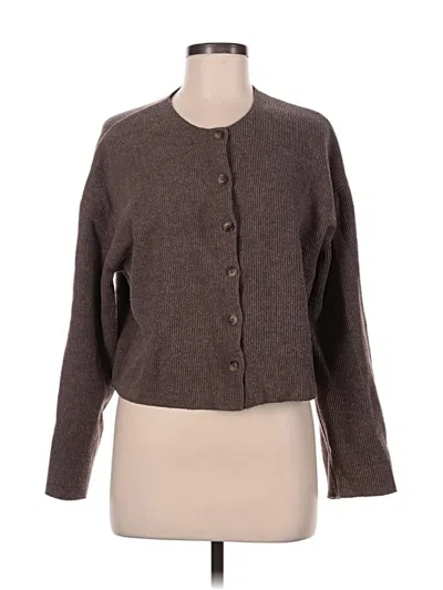 Pre-owned Zara Cardigan Sweater In Brown