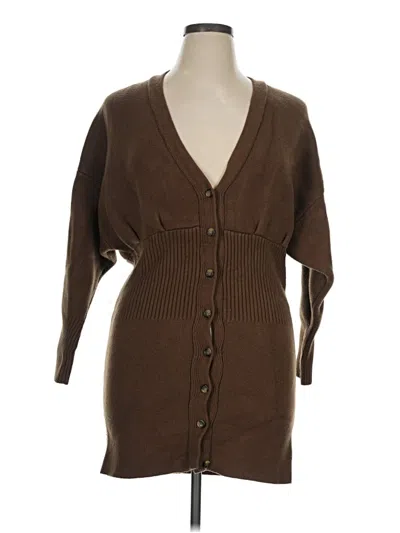 Pre-owned Zara Cardigan Sweater In Brown