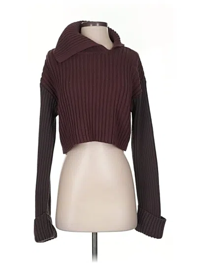 Pre-owned Zara Cardigan Sweater In Burgundy