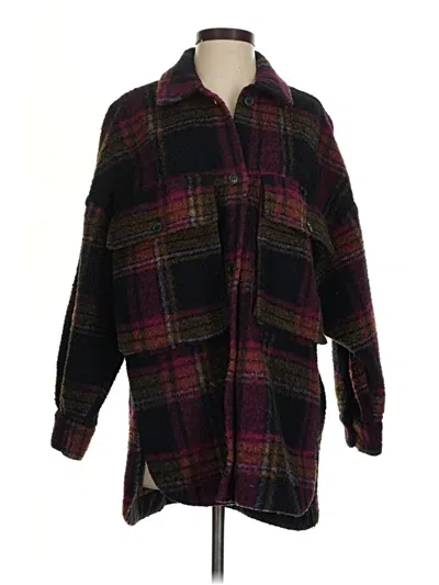 Pre-owned Zara Cardigan Sweater In Burgundy