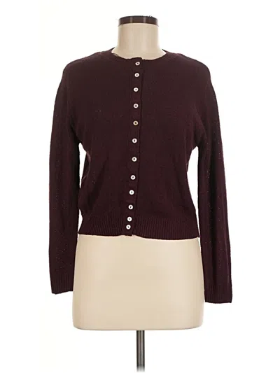Pre-owned Zara Cardigan Sweater In Burgundy