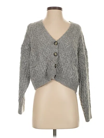 Pre-owned Zara Cardigan Sweater In Gray