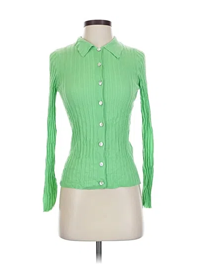 Pre-owned Zara Cardigan Sweater In Green