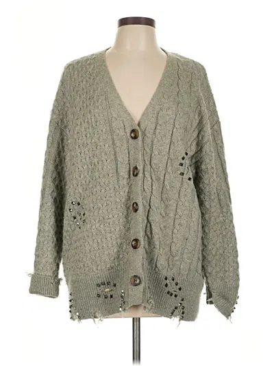 Pre-owned Zara Cardigan Sweater In Green