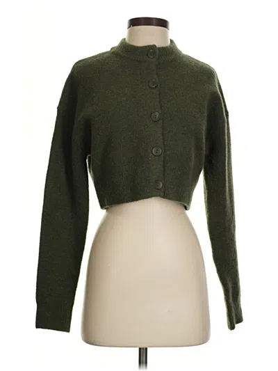 Pre-owned Zara Cardigan Sweater In Green