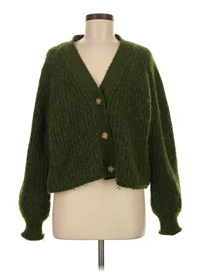 Pre-owned Zara Cardigan Sweater In Green