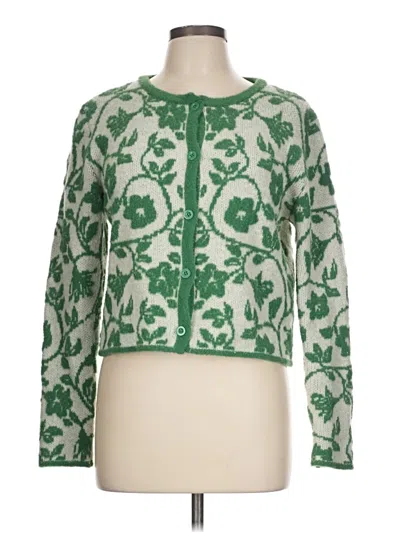 Pre-owned Zara Cardigan Sweater In Green