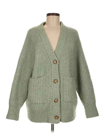 Pre-owned Zara Cardigan Sweater In Green