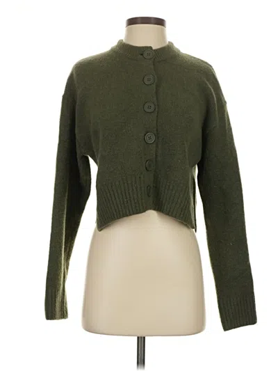 Pre-owned Zara Cardigan Sweater In Green