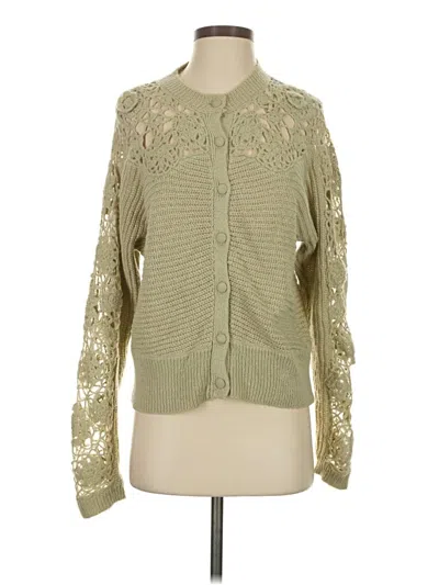 Pre-owned Zara Cardigan Sweater In Green