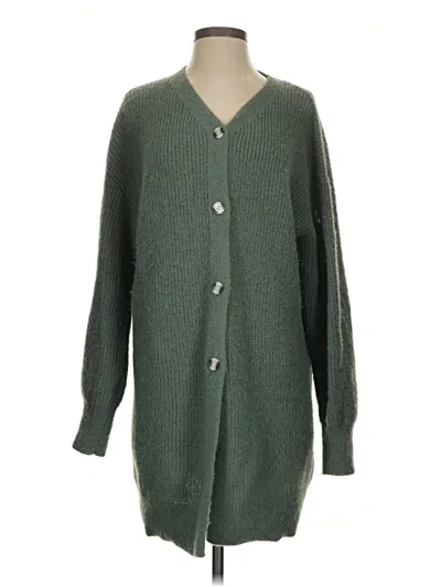 Pre-owned Zara Cardigan Sweater In Green