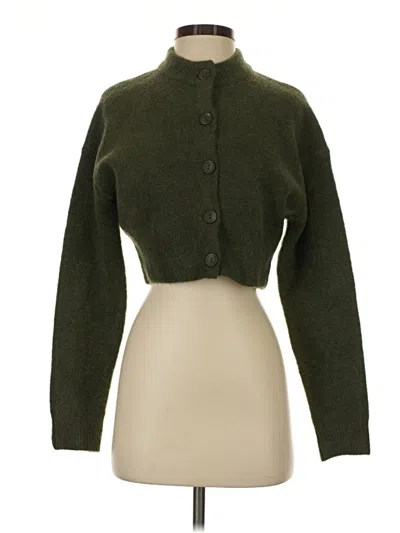 Pre-owned Zara Cardigan Sweater In Green