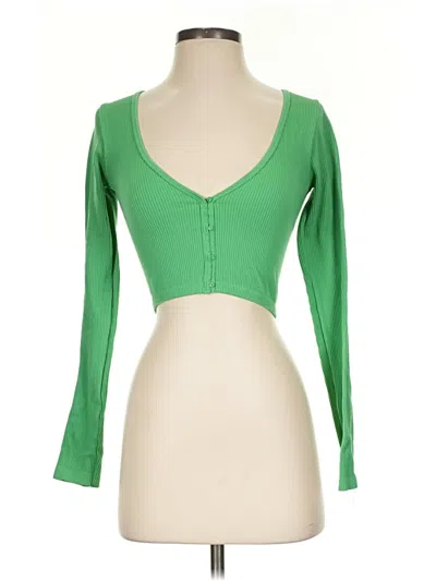 Pre-owned Zara Cardigan Sweater In Green