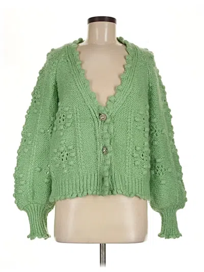 Pre-owned Zara Cardigan Sweater In Green