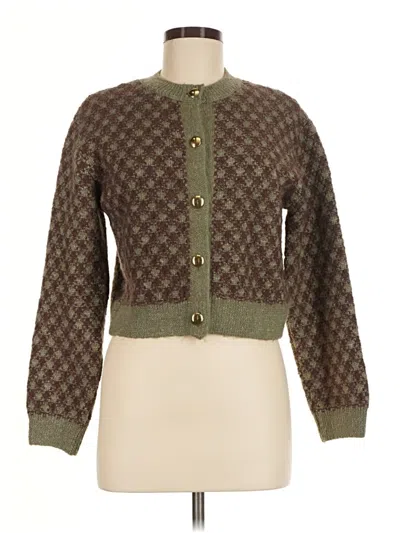 Pre-owned Zara Cardigan Sweater In Green